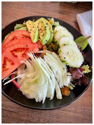 Fresh salad with Ginger dressing.