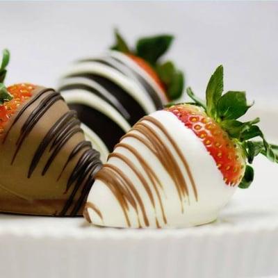 Hand Dipped Chocolate Covered Strawberries. Available during Valentines Day and Mothers Day