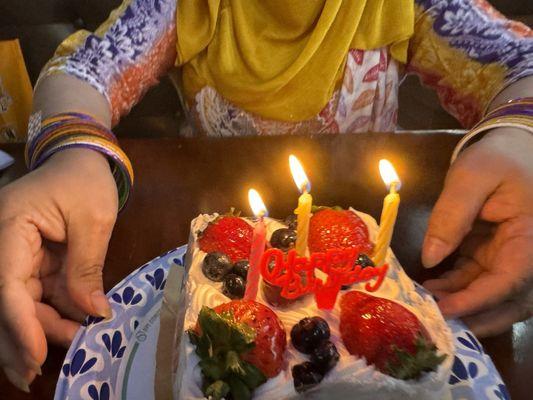 I bring my friend on her Birthday to try authentic Bangladeshi food & surprised her with a small cake. She loved the food