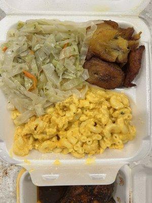 Steamed Cabbage Plantains Macaroni and Cheese