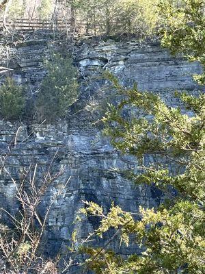 View of the side of the quarry