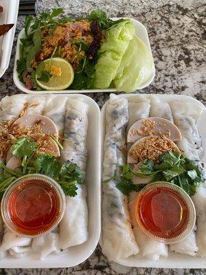 Namkhao and steam rolls