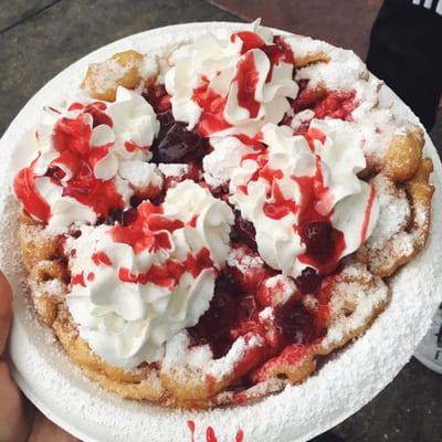 Strawberry funnel cake