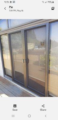 We sell new patio sliding screen doors.
We measure your opening and create a slider to fit your opening properly.