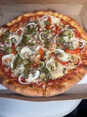 A large vegetarian pizza ‍‍‍