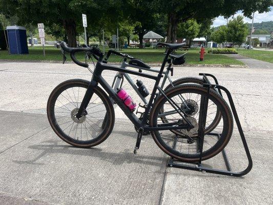 Bicycle parking in town.