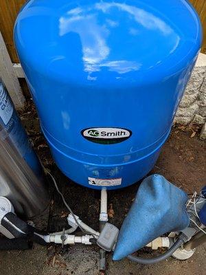 Miller and Sons installed pressure tank provided by client!