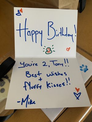 Thank you Mike for the kind birthday surprise for my doggy!