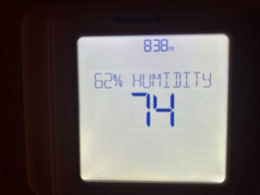 Chronic, excessive humidity demonstrating highly compromised, ineffective HVAC system