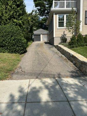 Brookline asphalt driveway replacement - before