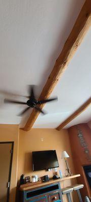 Beams and ceiling fan