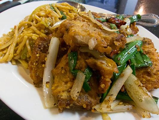 salt and pepper pork chop lunch