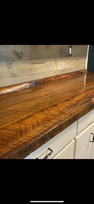 Custom countertop job , reclaimed barn wood