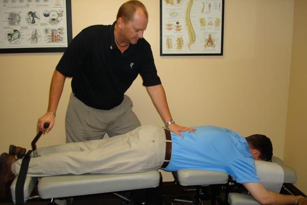 Flexion/Distraction to alleviate disc problems.