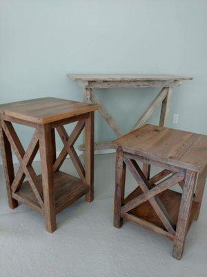 Handcrafted   MODERN RUSTIC Accent tables to order any size and finish