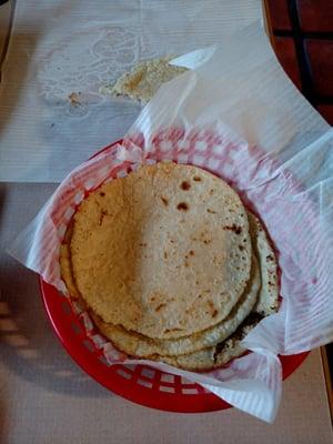 Handmade corn tortillas