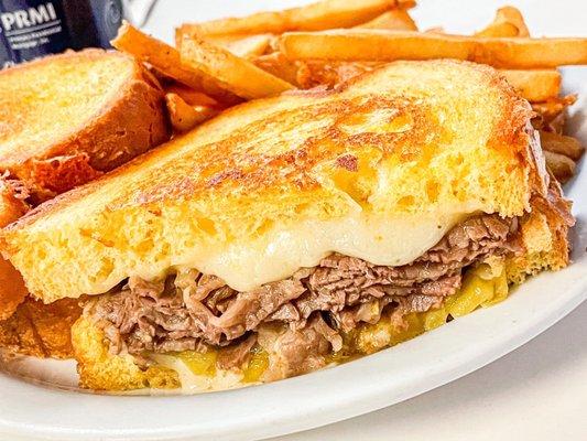 Pancho's Beef Melt w/ Steak Fries.