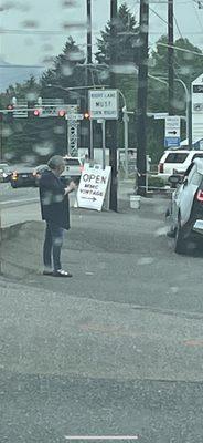 She was yelling at a car that was just stopped for a second I watched the whole thing.