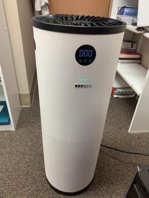 Air sterilizer and neutralizer in our front desk area and op rooms.