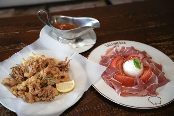 Calamari & Parma E Bufala Caprese