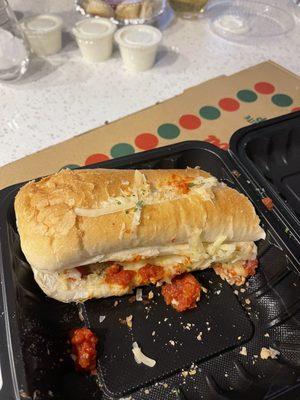 Meatball sub, bread tasted homemade so good!!