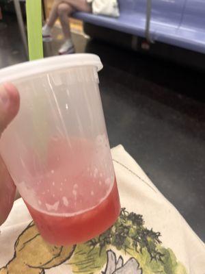 extra large watermelon slush (half melted)