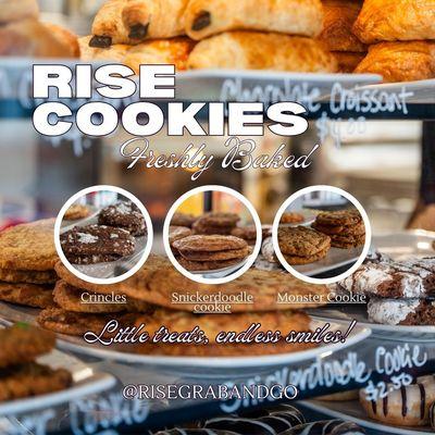 Fresh from the oven and ready for you!  #RiseCookies #BakedWithLove #Risegrabandgo #CookieTime #oregon #cookie