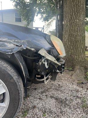 Front bumper ripped off.