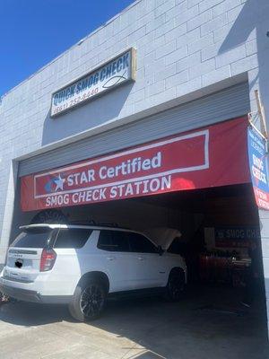 Smog check station.