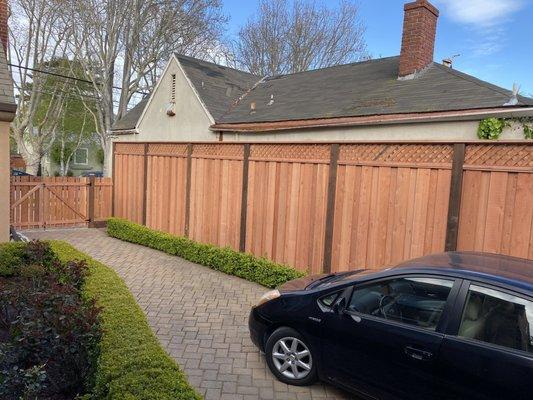 Driveway fence and gate (back)