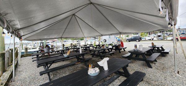 we ate in this dining room under a tent