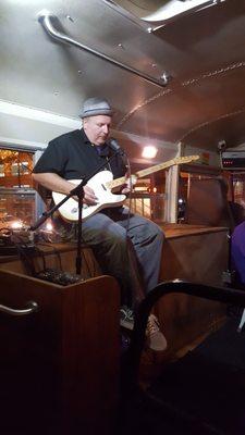 Lead guitarist from Fat Back Deluxe entertains the crew on Minnesota Viking Fans Drinking Trip (12/2/17)