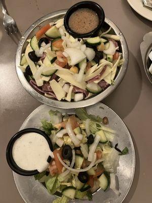 Insalta House Salad and Mama 's Antipasto Salad