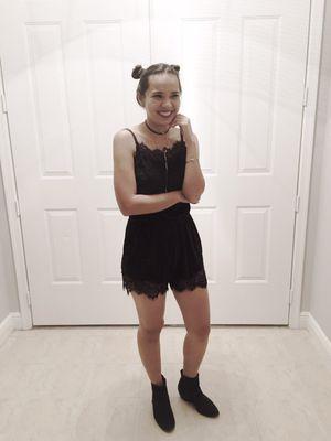 happy camper in a velvet romper from Forema