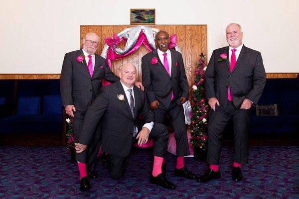 I purchased the guys ties and socks on the internet with the exception of the awesome grooms tie- they looked amazing!