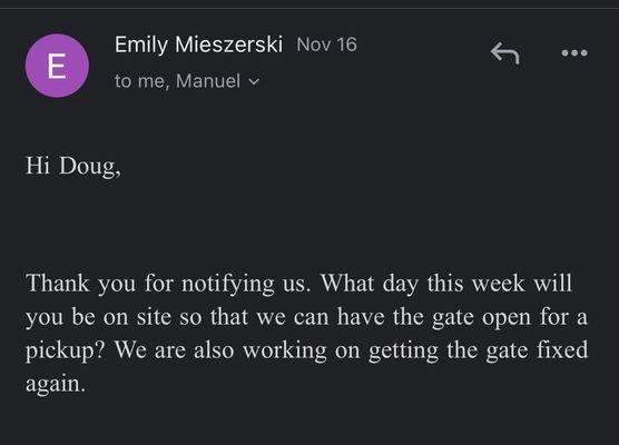 Email of Emily asking me to do their job.