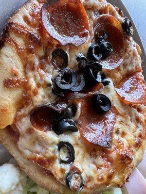 Pepperoni and black olives