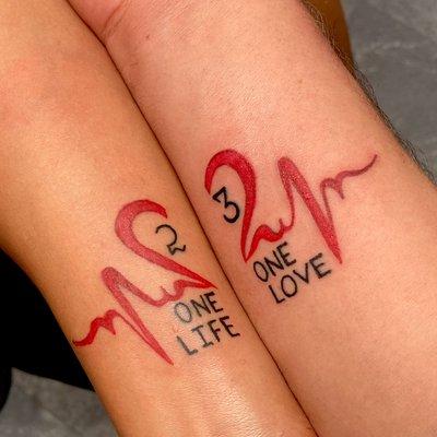 Couple tattoos.