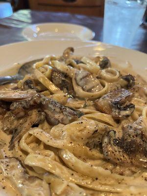 Fettuccine with mushrooms was out of this world.