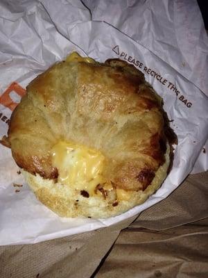 Here is your $3.00 egg n cheese croissant .... Never again !