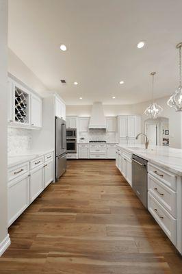 All details are taken into consideration to achieve a truly timeless look. The quartz countertop to the mosaic backsplash all coordinated.