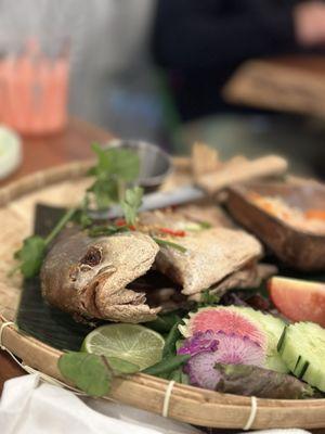 Fried Pompet fish - crisp to perfection