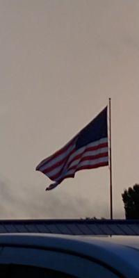 Old Glory flying high at the Veteran's Memorial Park in Collegedale, TN. This view is from TKDo's parking lot.