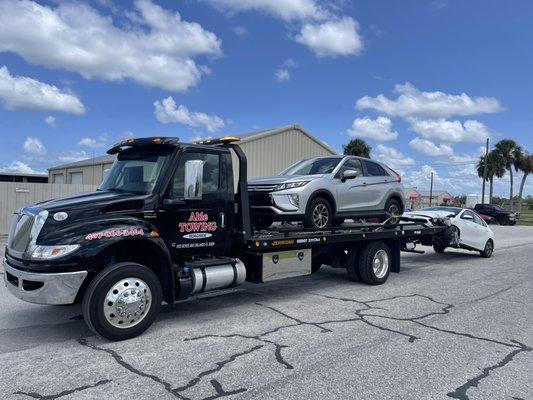 Double hooked  For 24/7 Towing, Roadside, and Marine Towing call Able Towing Cocoa 321-444-6379