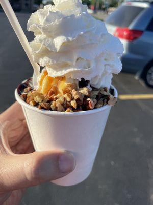 Medium Turtle Sundae with whipped cream! Better value then the Creamery in my opinion!