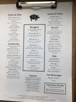 Cabalar Meat Co Menu