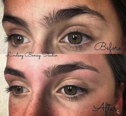 Before after Eye brow waxing