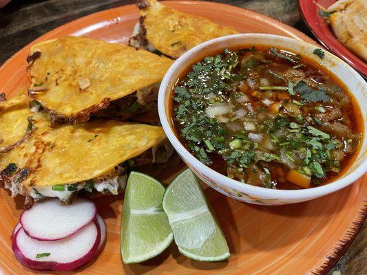 TACO BIRRIA CON CONSOMME'. Straight guzzled the leftover consomme'.