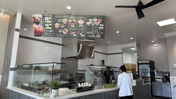 Menu and ordering area