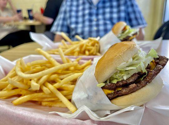 A double dam with fries.